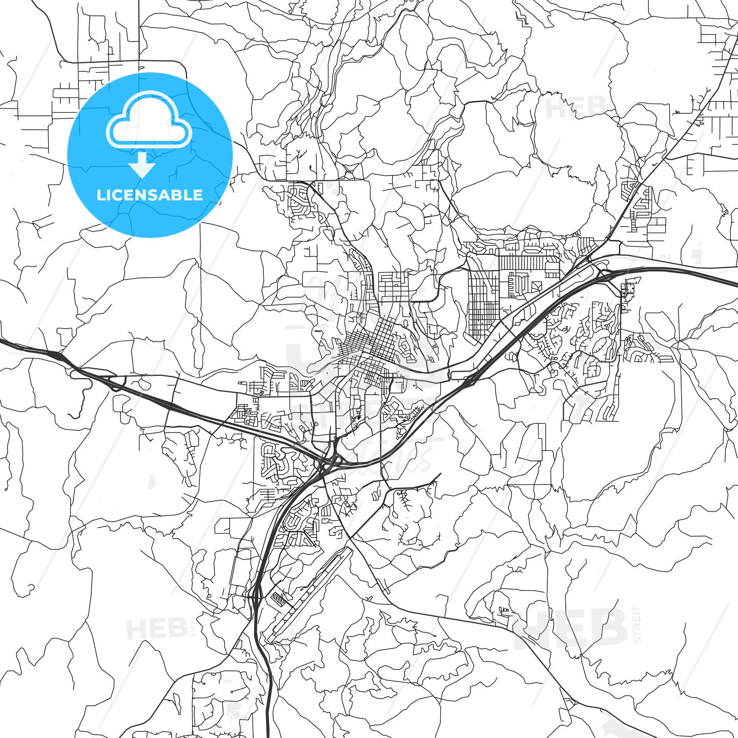 Flagstaff, Arizona - Area Map - Light