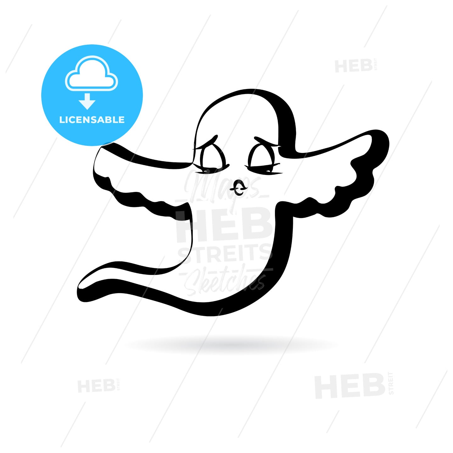 Flying Ghost Design Vector Sketch HEBSTREITS