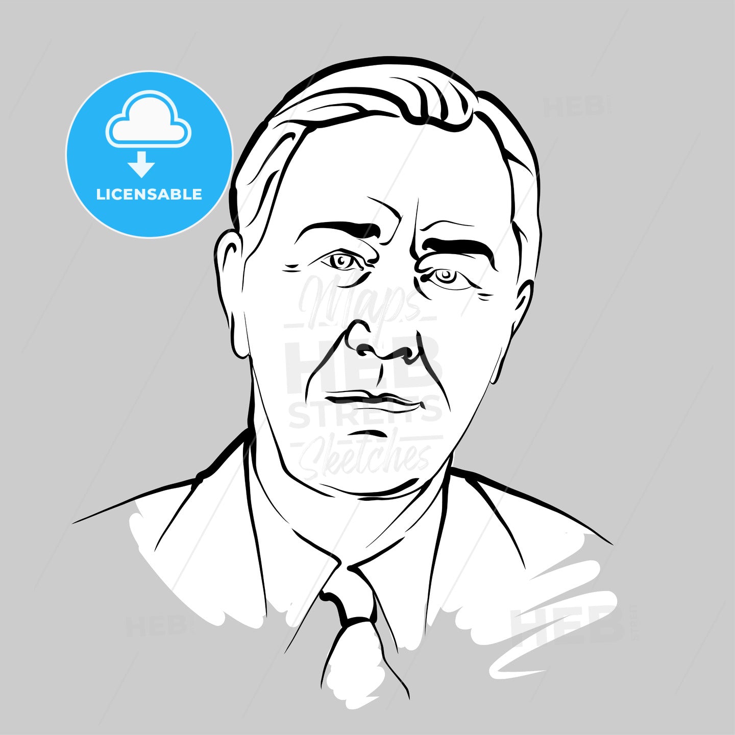 Franklin D. Roosevelt Modern Vector Drawing