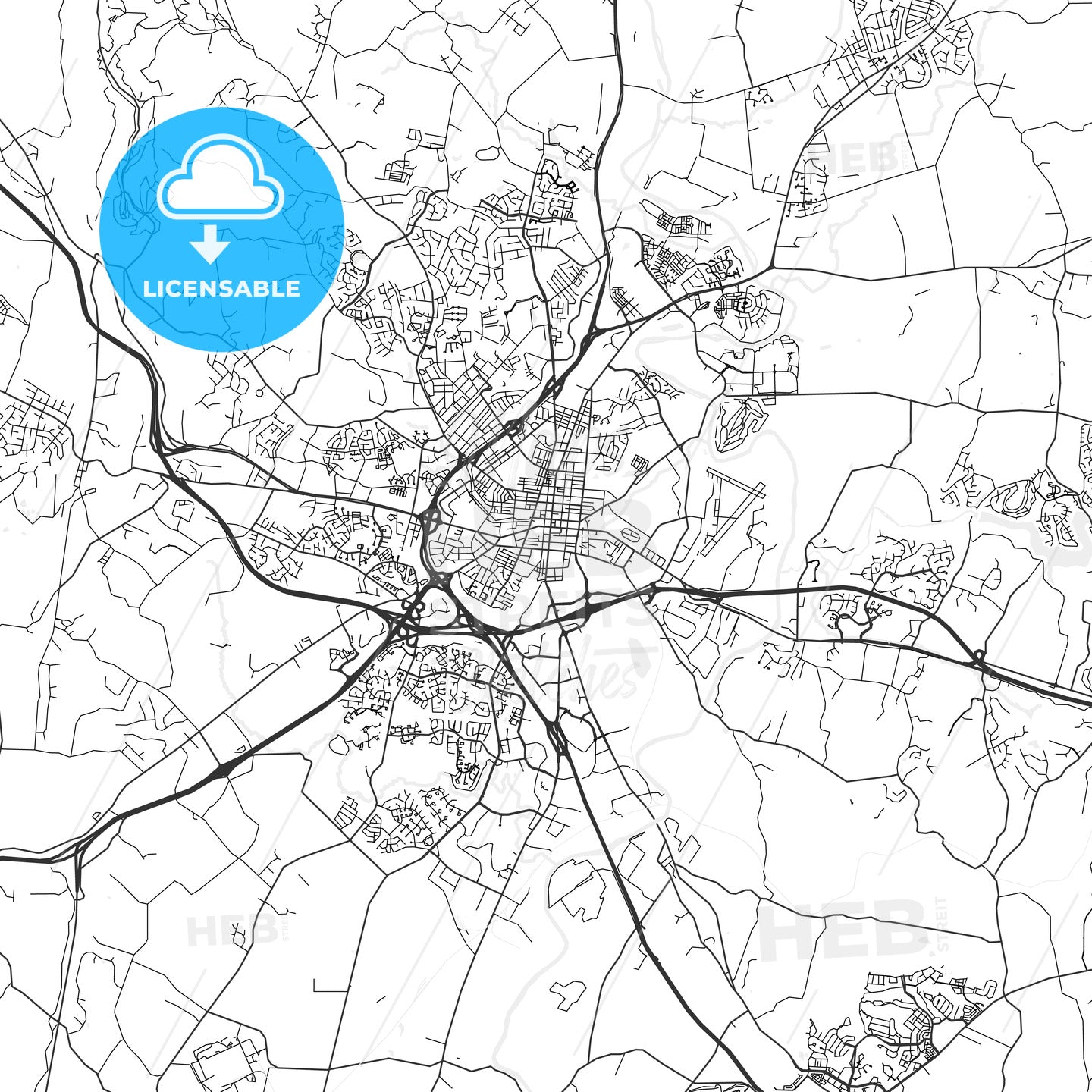 Frederick, Maryland - Area Map - Light