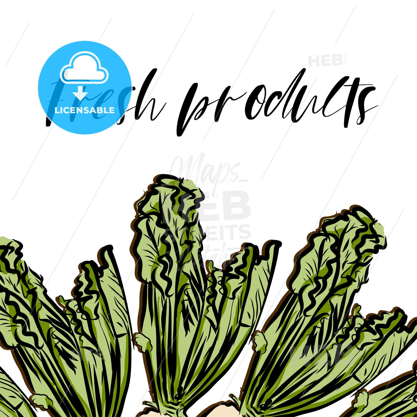 Fresh products lettering and Sugar Beet advertising template – instant download