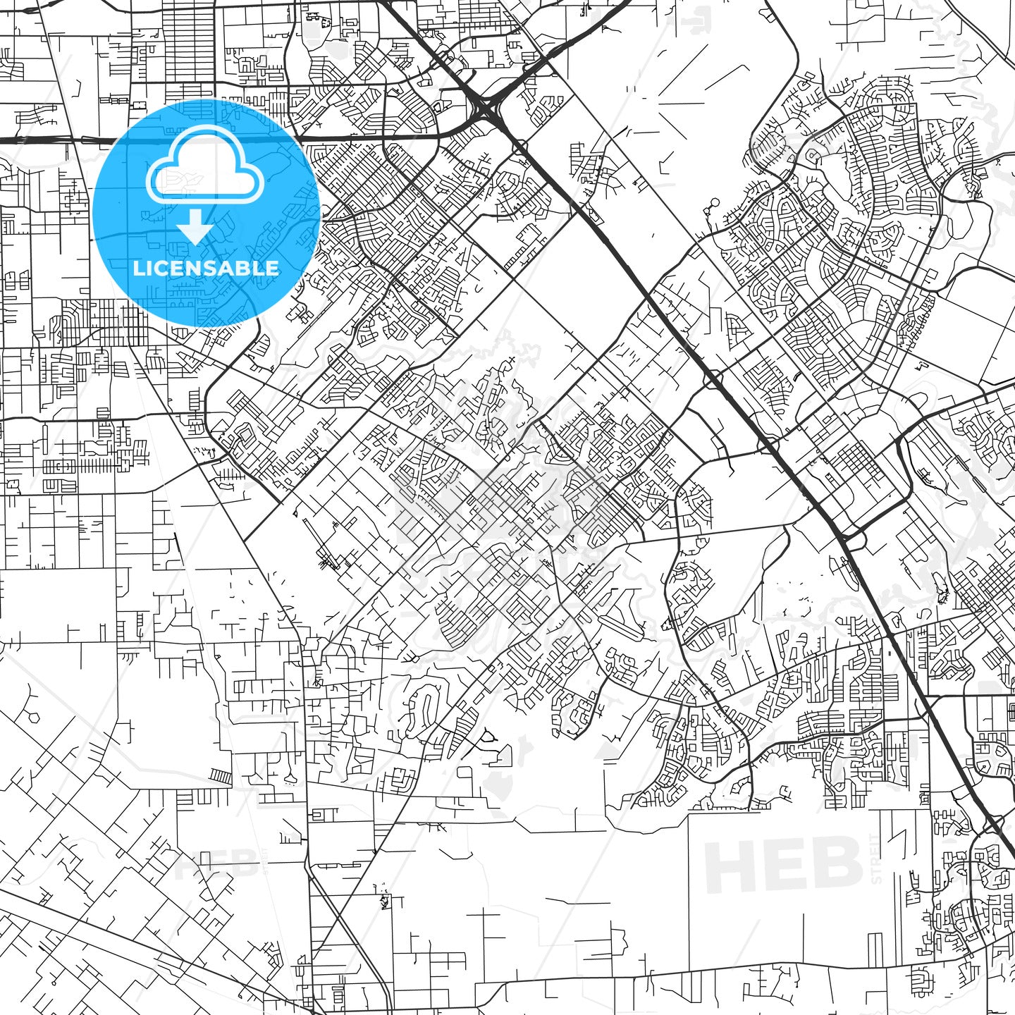 Friendswood, Texas - Area Map - Light