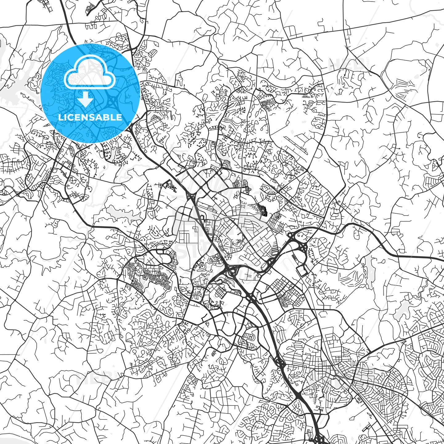 Gaithersburg, Maryland - Area Map - Light