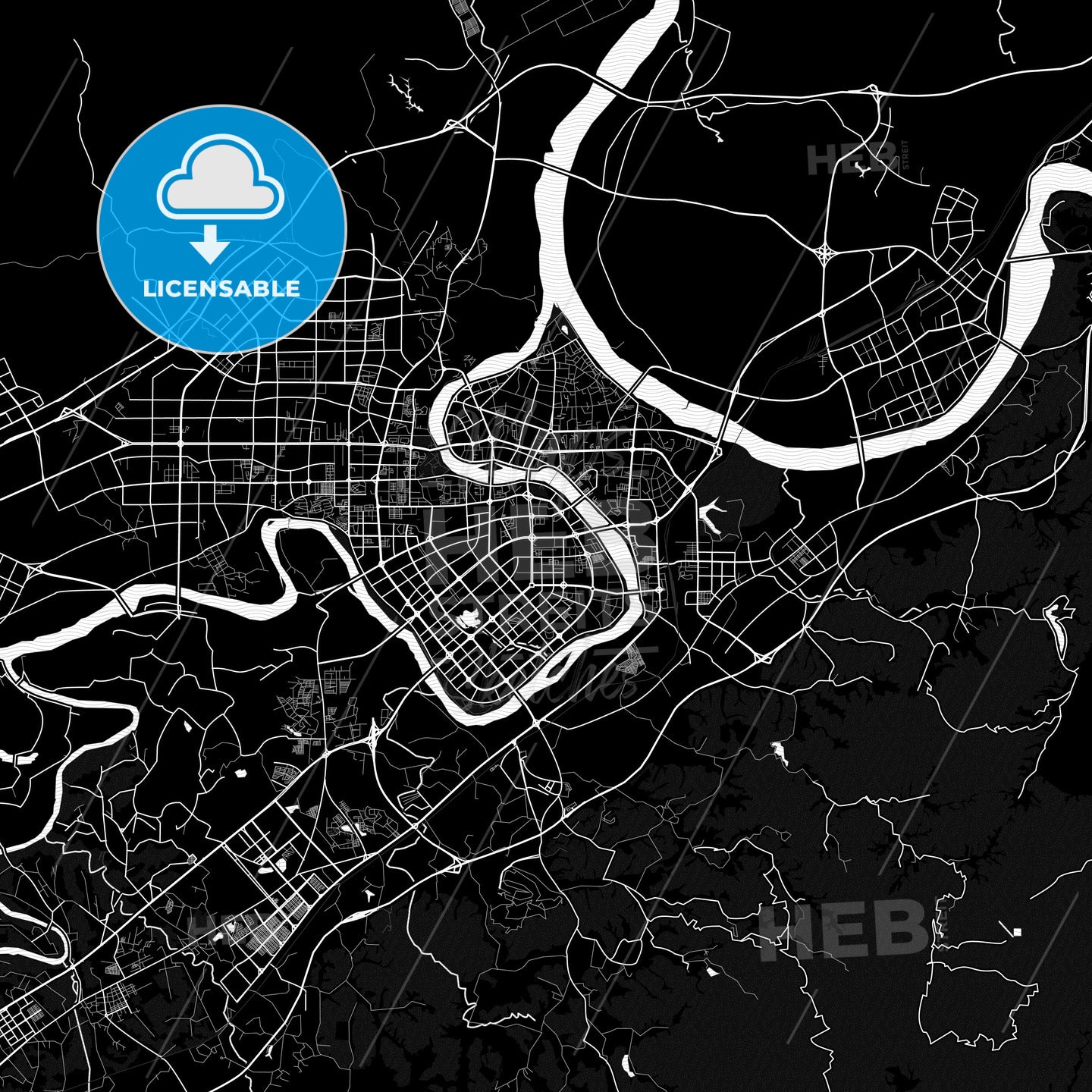 Ganzhou, China PDF map