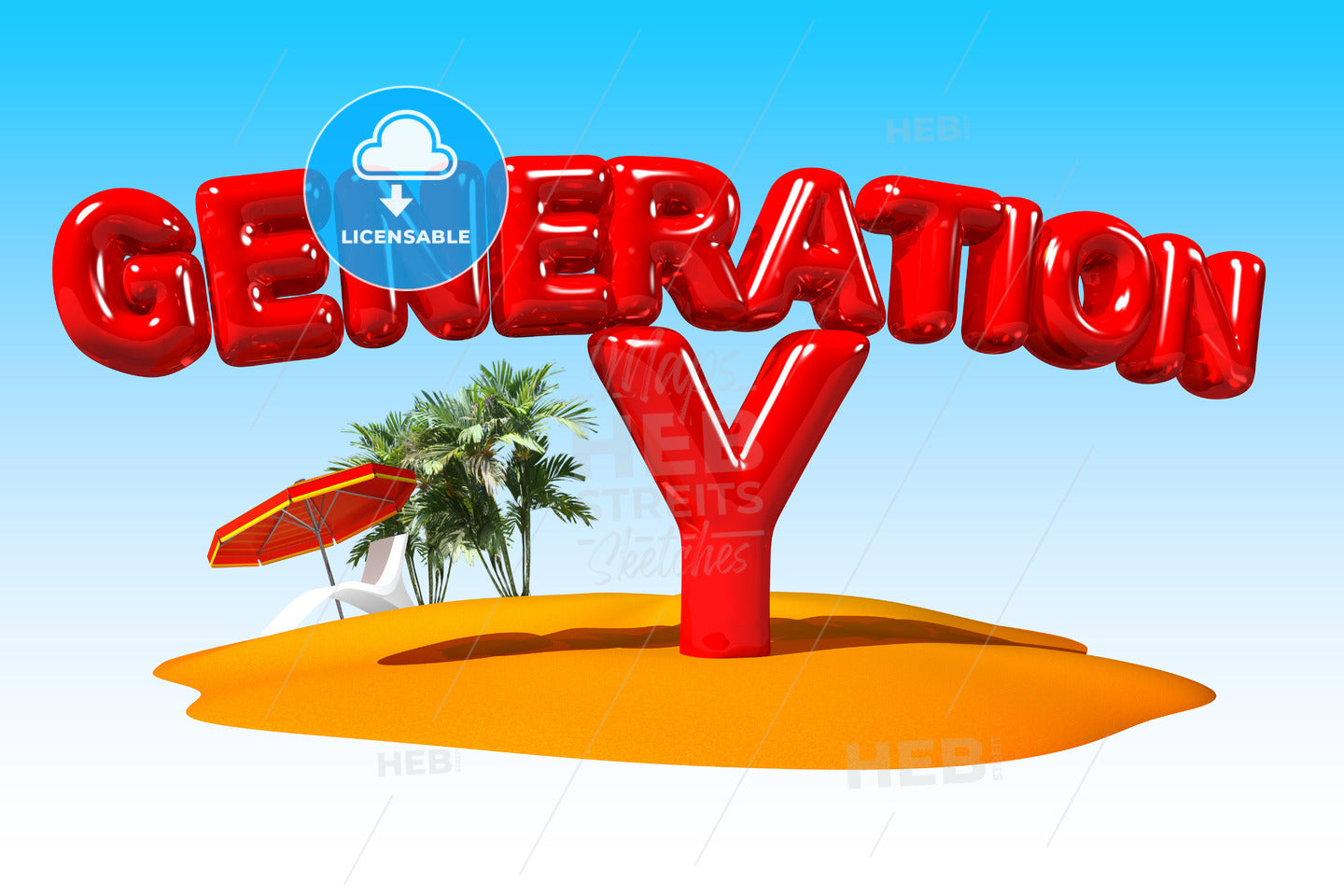 Generation Y Buzzword on Island – instant download