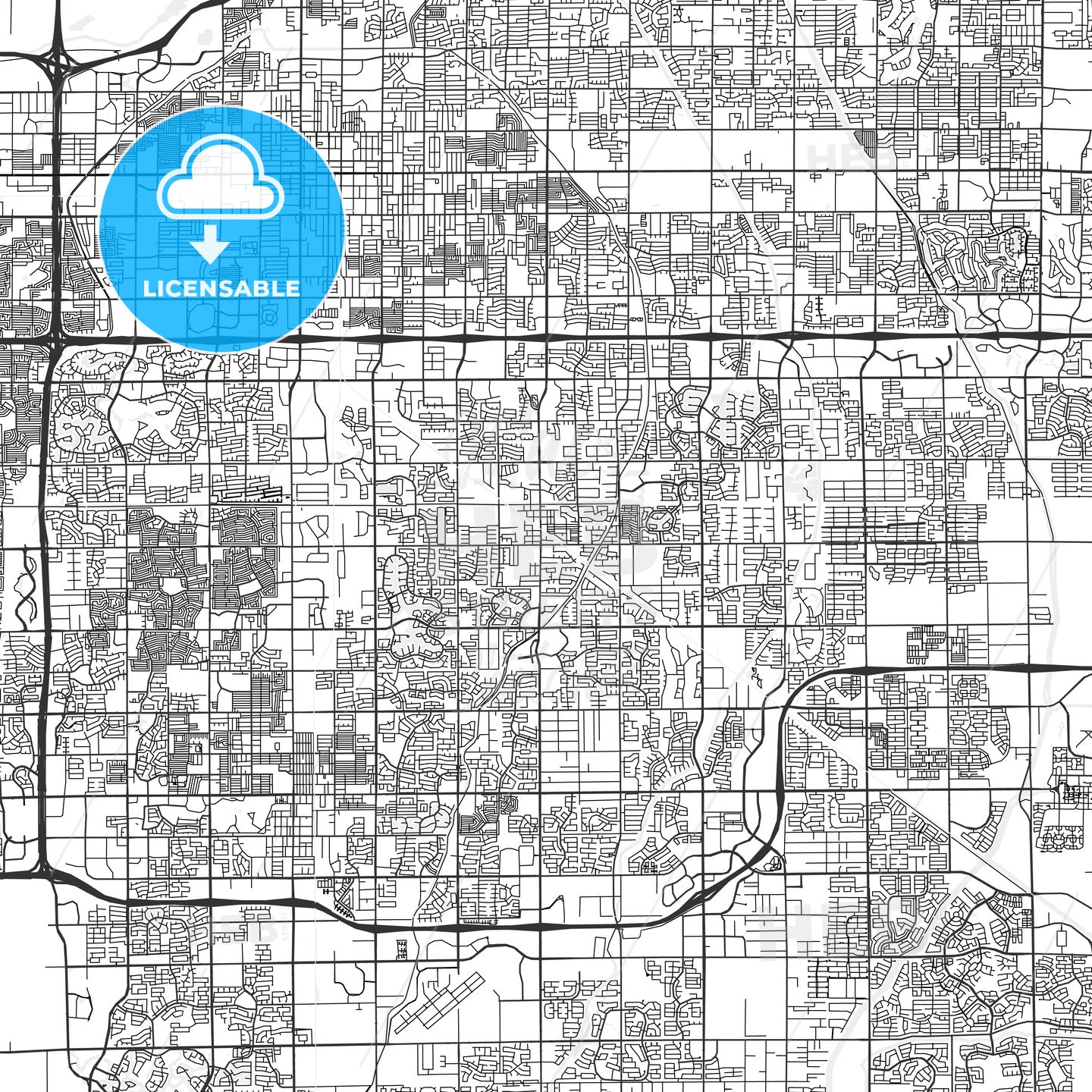 Gilbert, Arizona - Area Map - Light