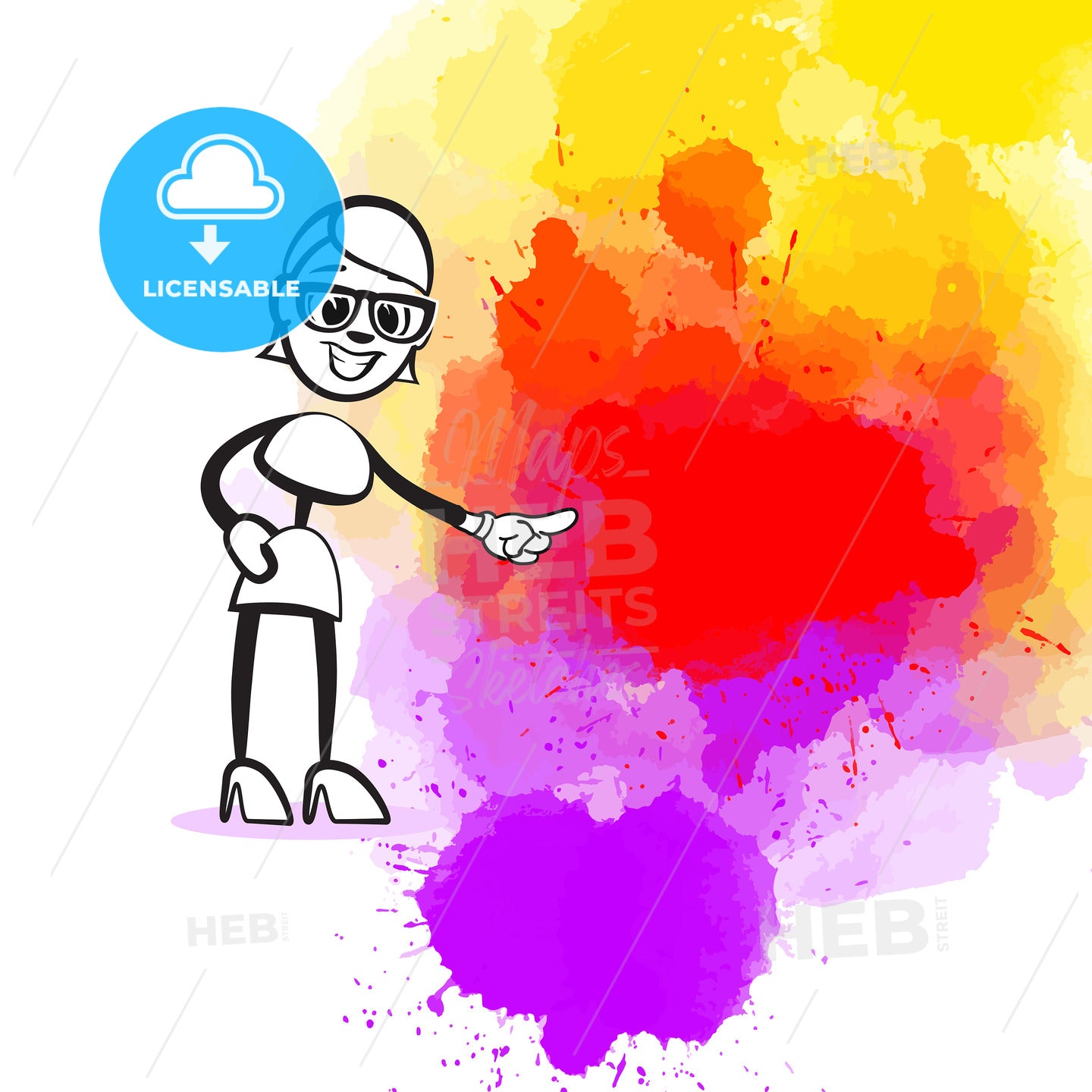 Girl Pointing to Someone – instant download