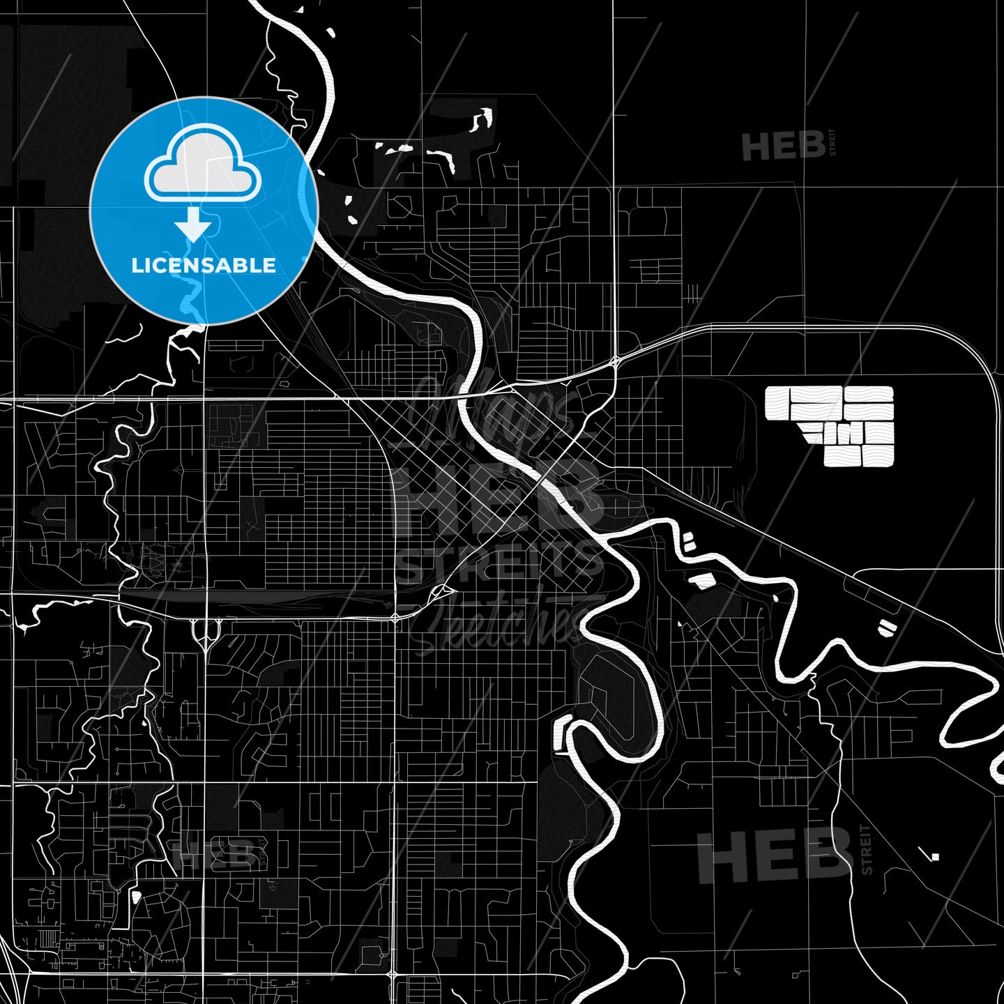Grand Forks, North Dakota, United States, PDF map