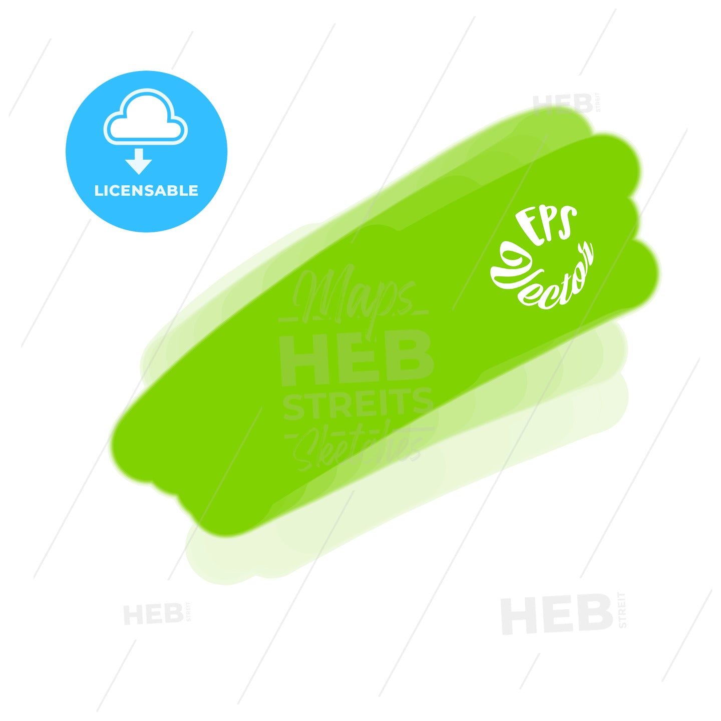 Green smooth stroke painted – instant download