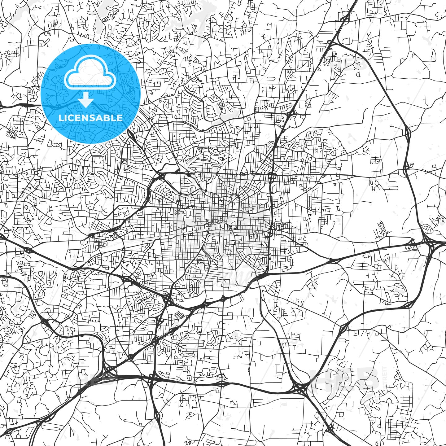 Greensboro, North Carolina - Area Map - Light