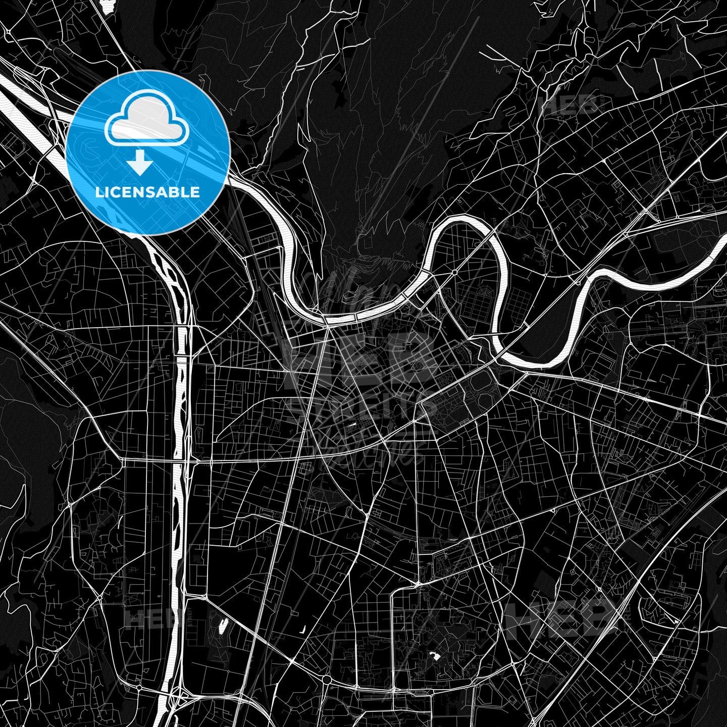 Grenoble, France PDF map