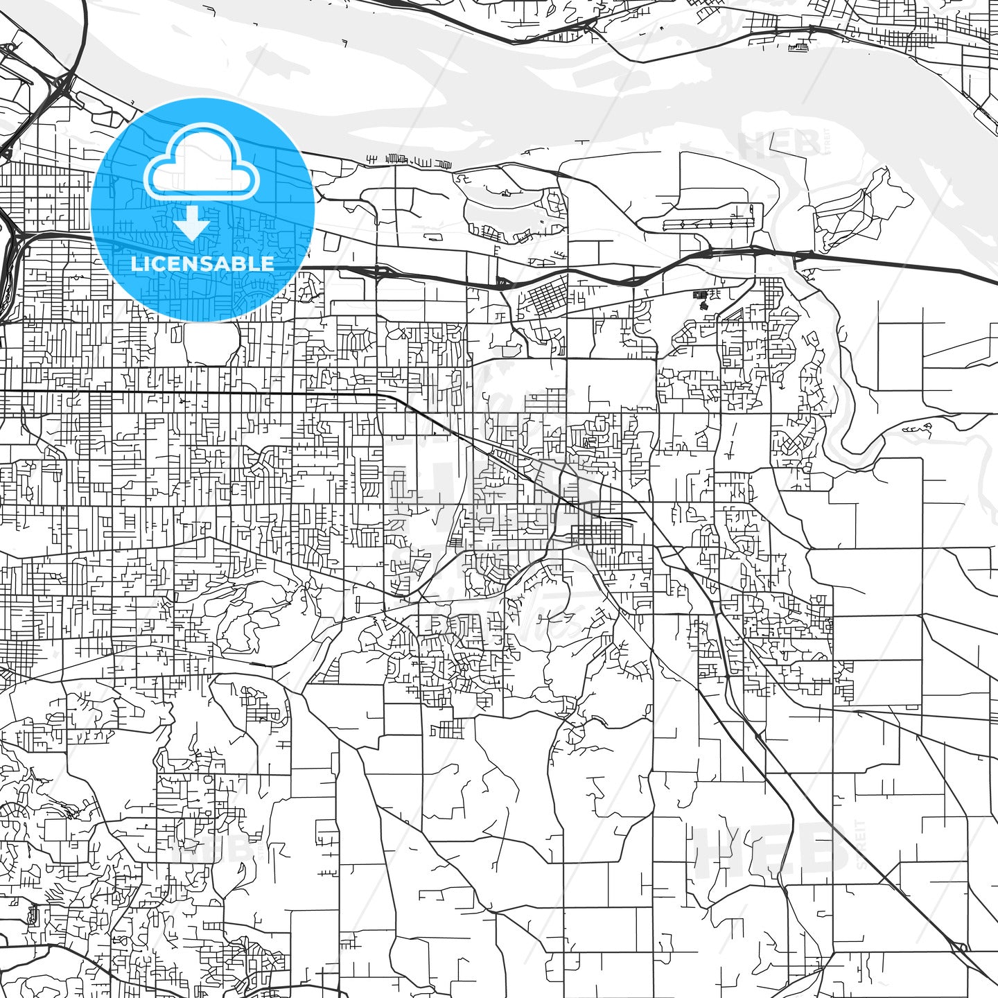 Gresham, Oregon - Area Map - Light