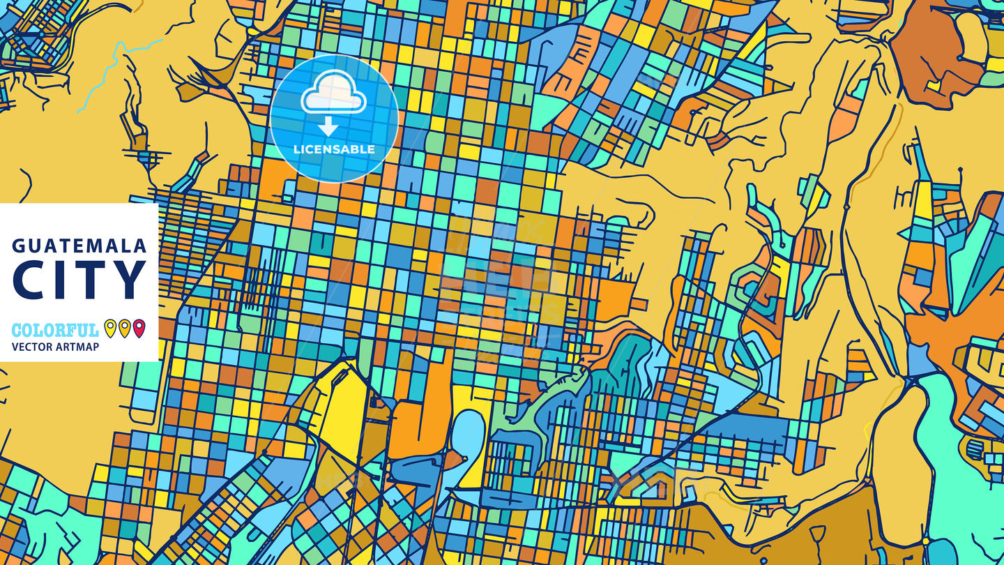 Guatemala City Colorful Vector Artmap