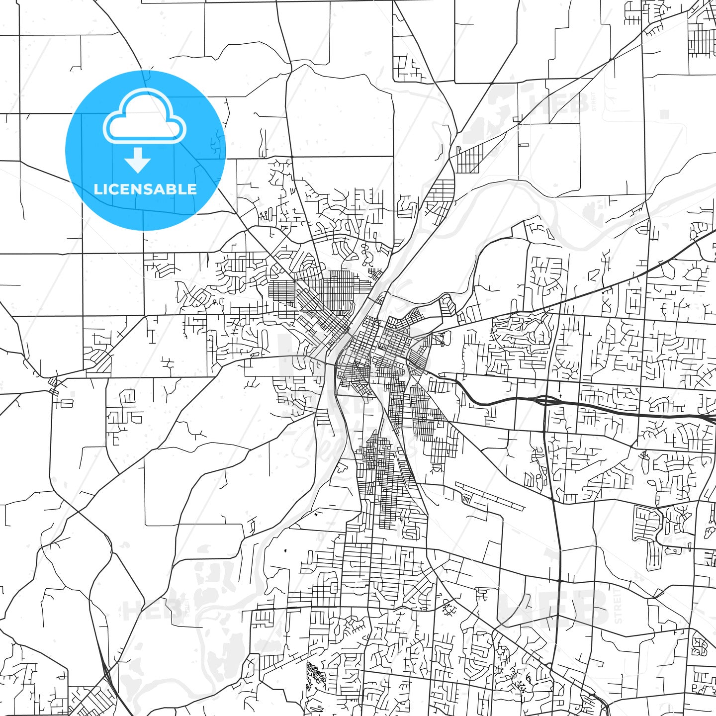 Hamilton, Ohio - Area Map - Light