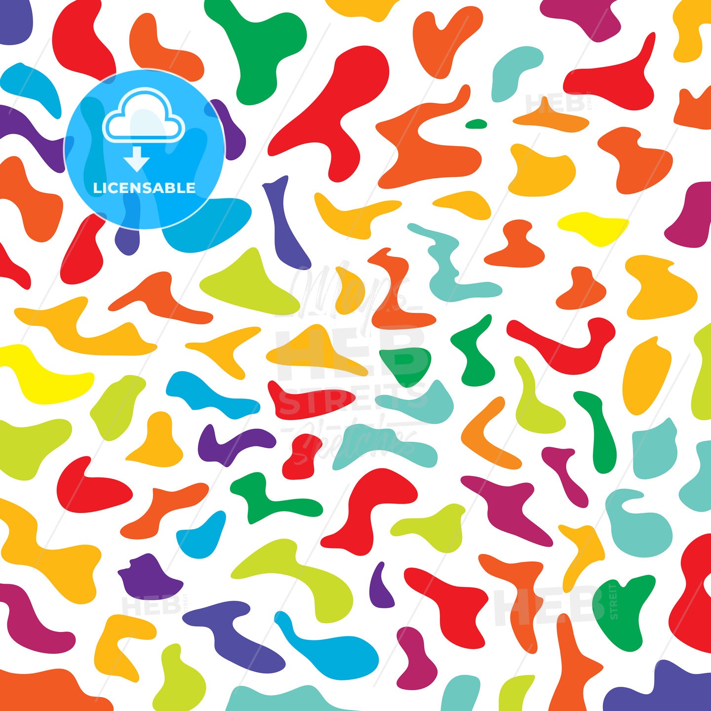 Hand-drawn colorful camouflage pattern – instant download