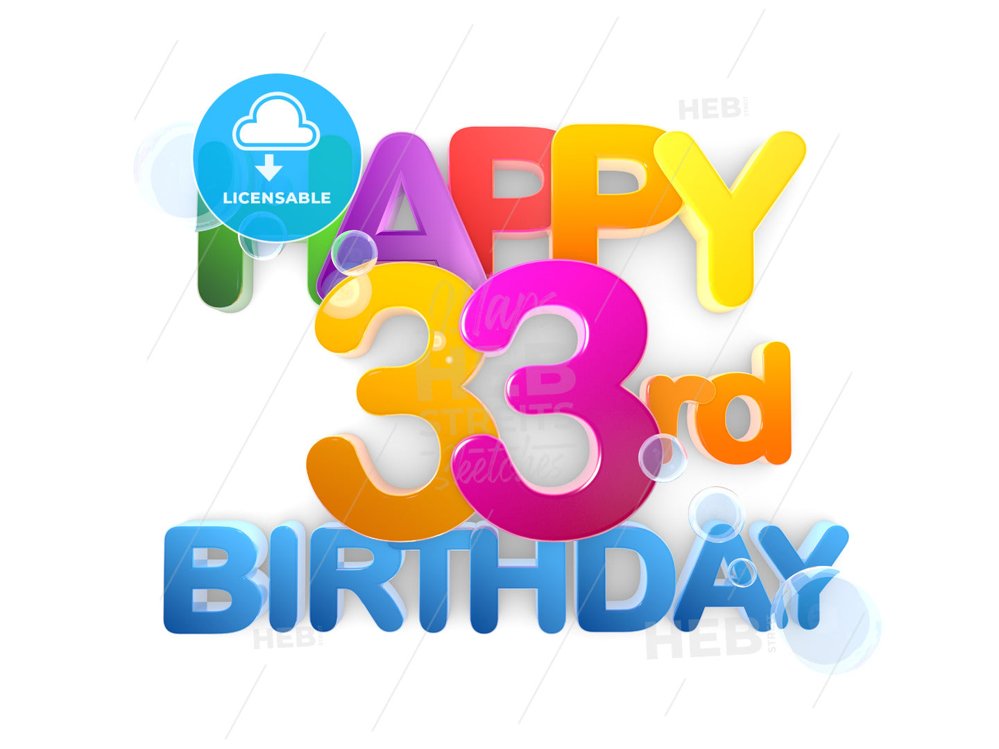 Happy 33rd Birthday light – instant download