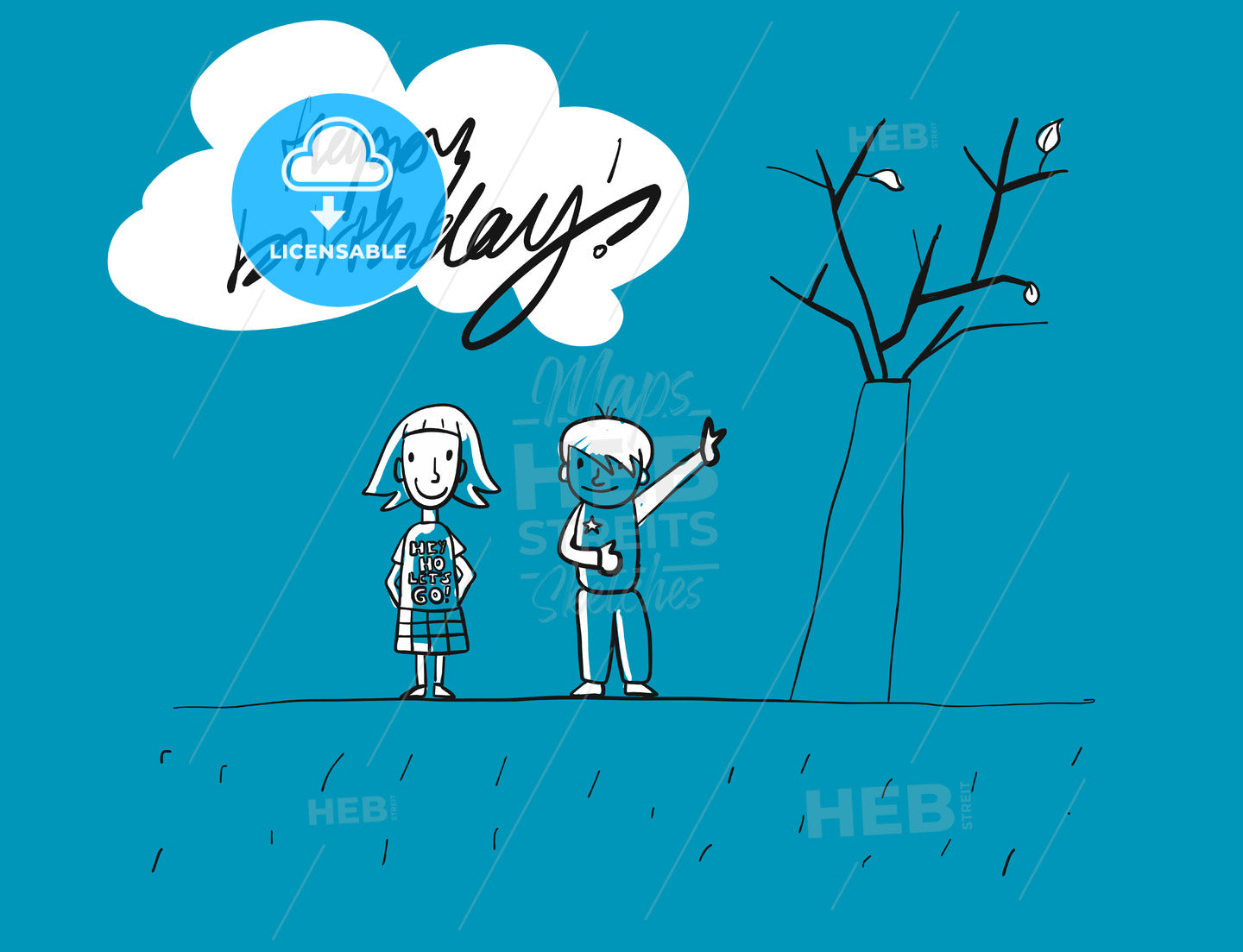 Happy birthday Grunge Kids Greeting Card – instant download