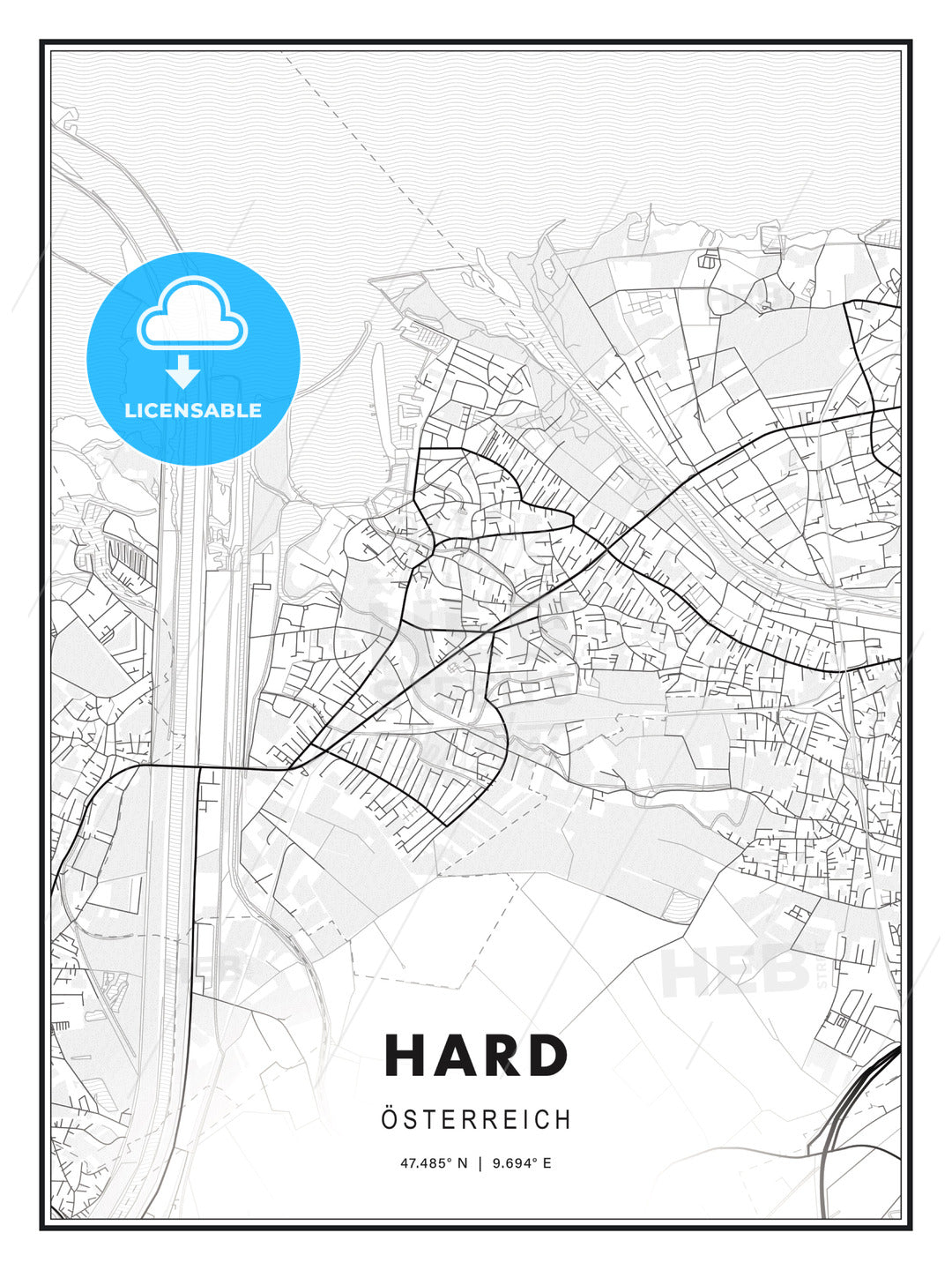 Hard, Austria, Modern Print Template in Various Formats - HEBSTREITS Sketches