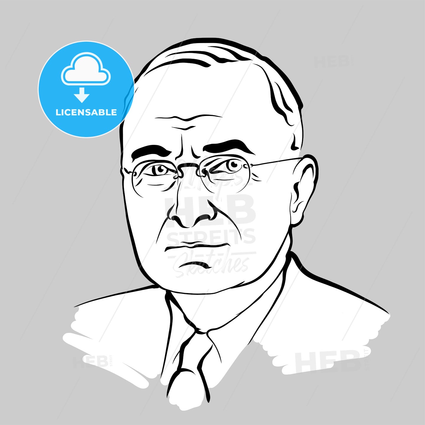 Harry S. Truman Modern Vector Drawing