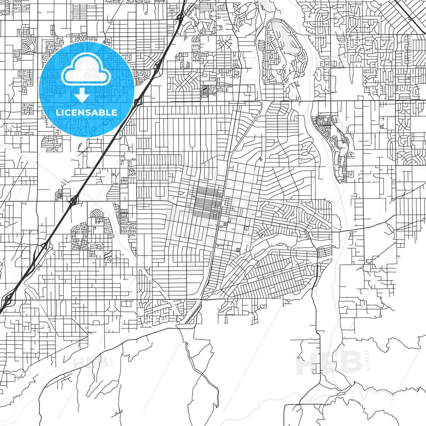 Hesperia, California - Area Map - Light