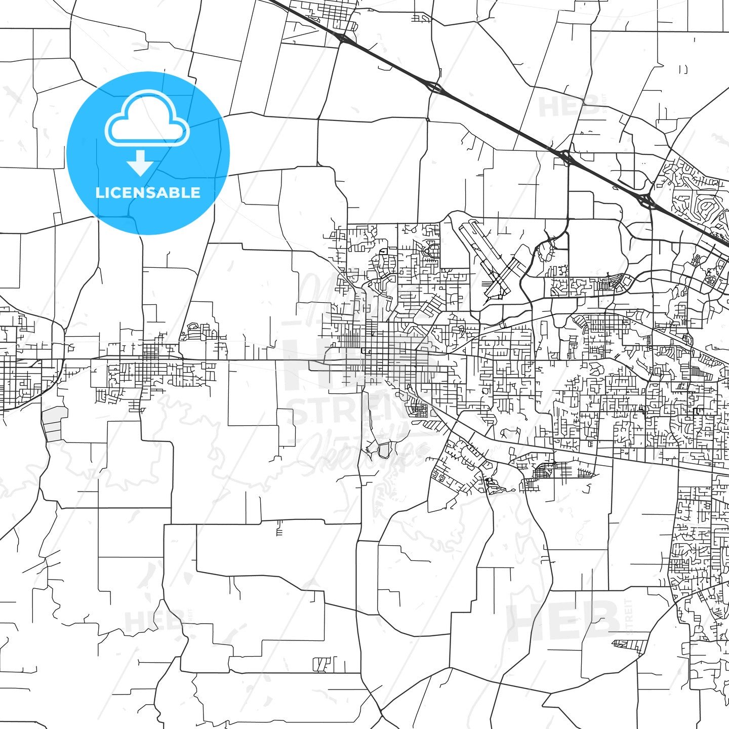 Hillsboro, Oregon - Area Map - Light
