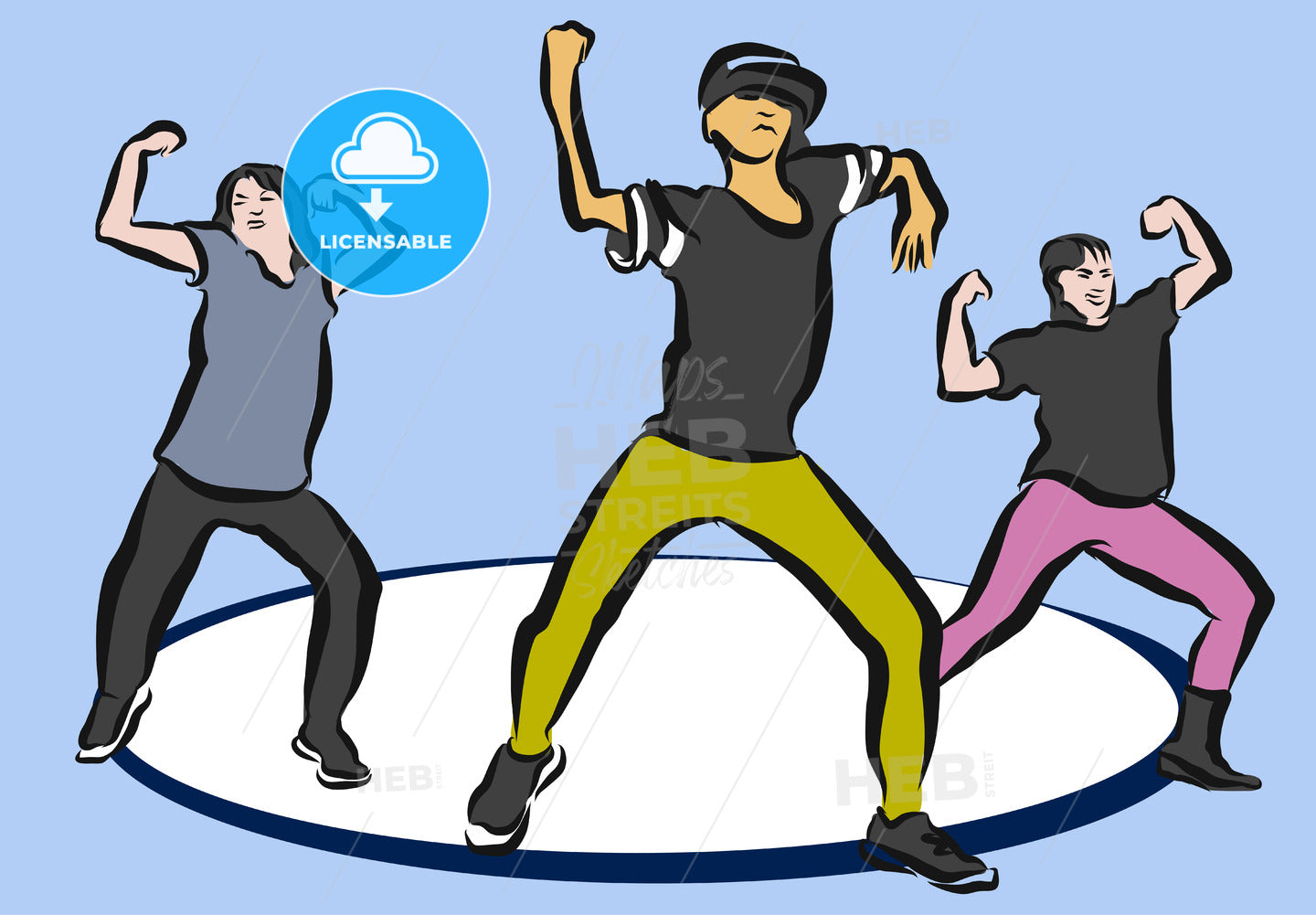 Hip Hop Choreography on Blue – instant download