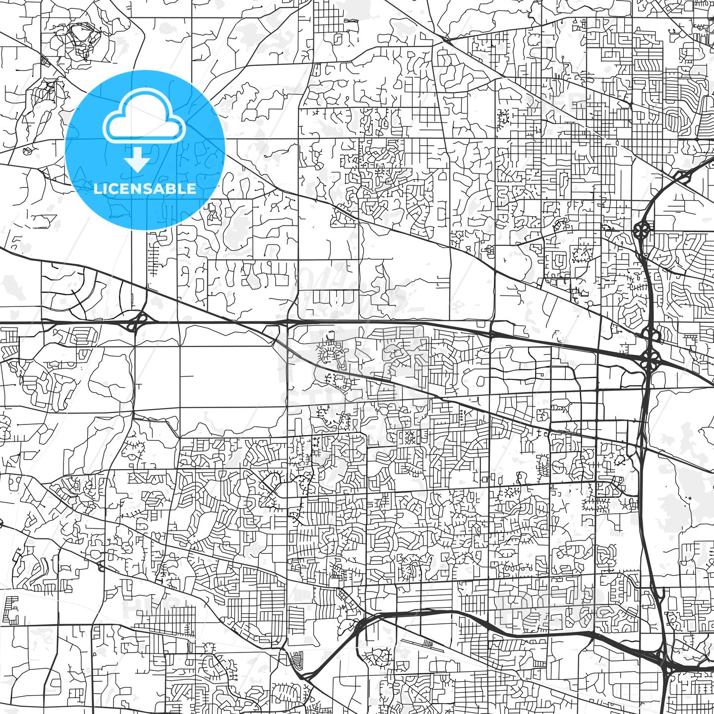 Hoffman Estates, Illinois - Area Map - Light