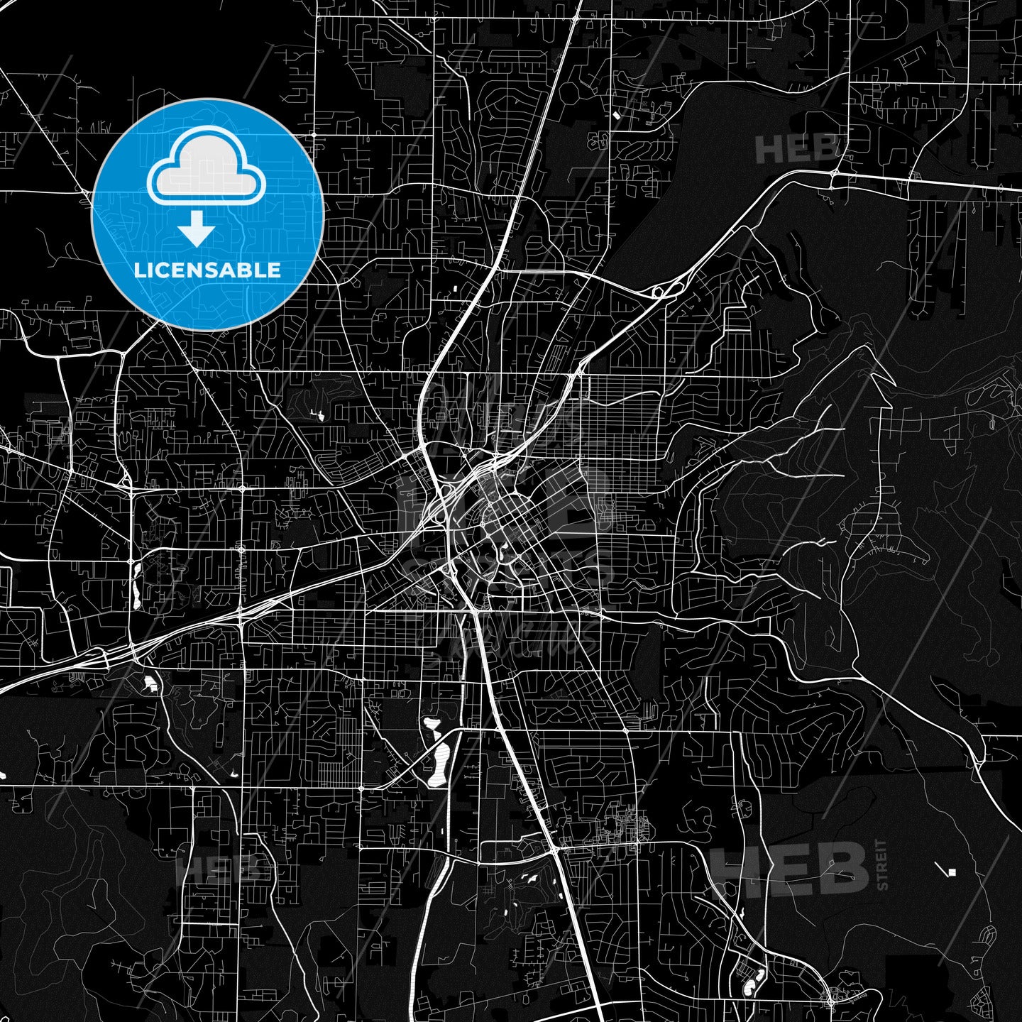 Huntsville, Alabama, United States, PDF map