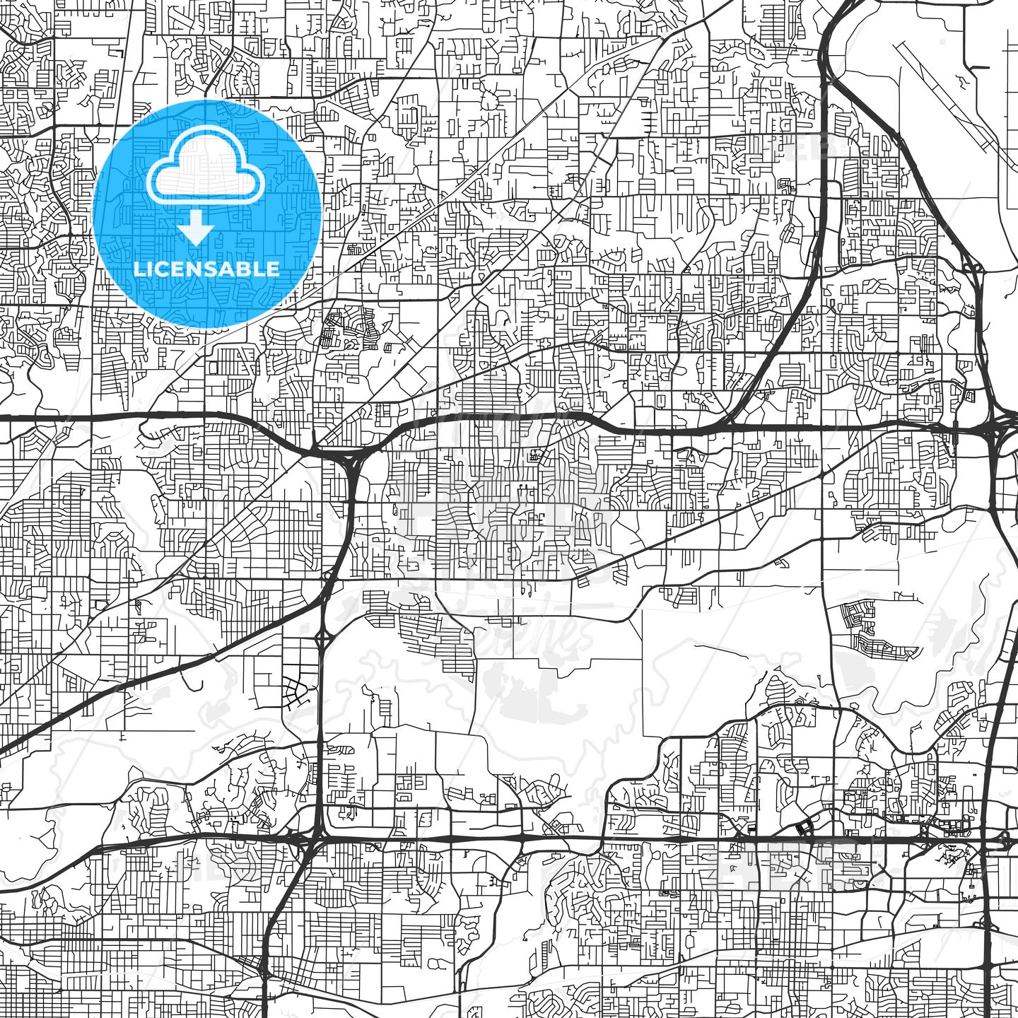 Hurst, Texas - Area Map - Light