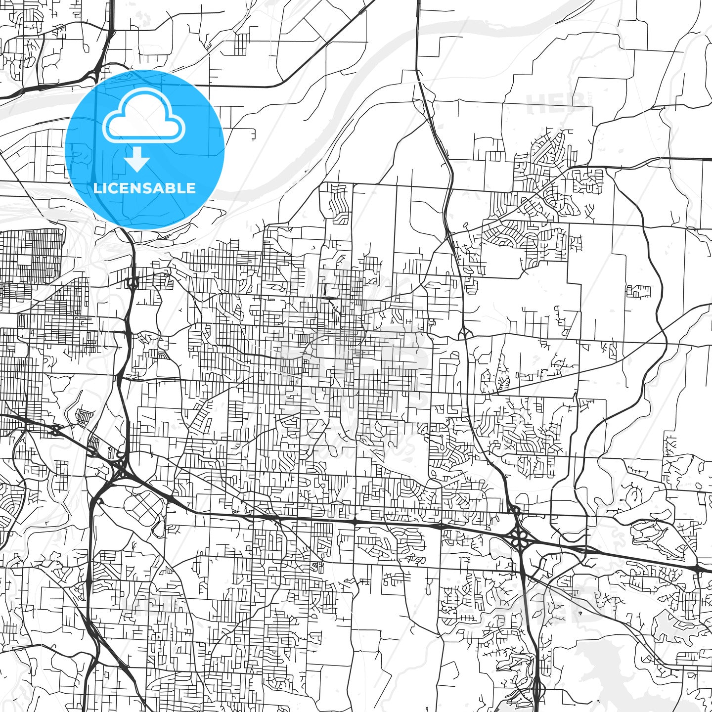 Independence, Missouri - Area Map - Light