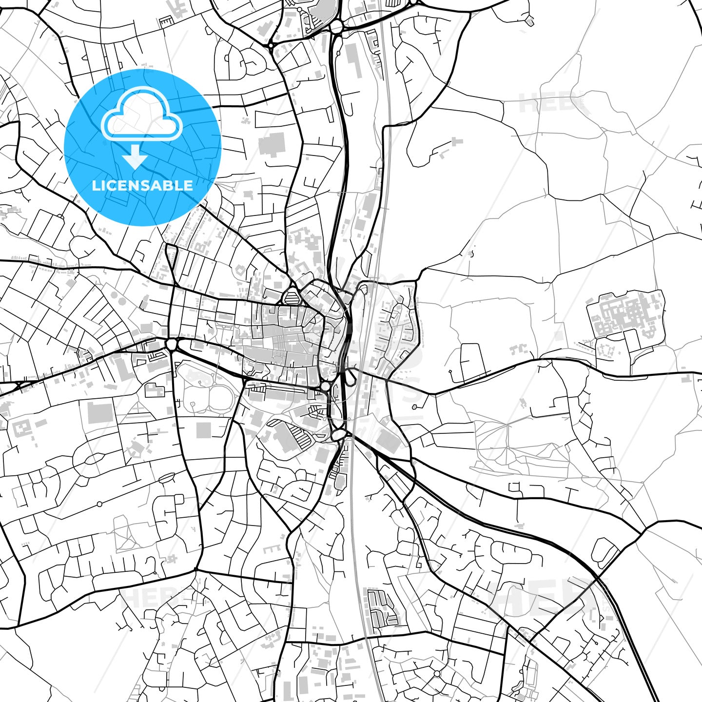 Downtown map of Chesterfield, light