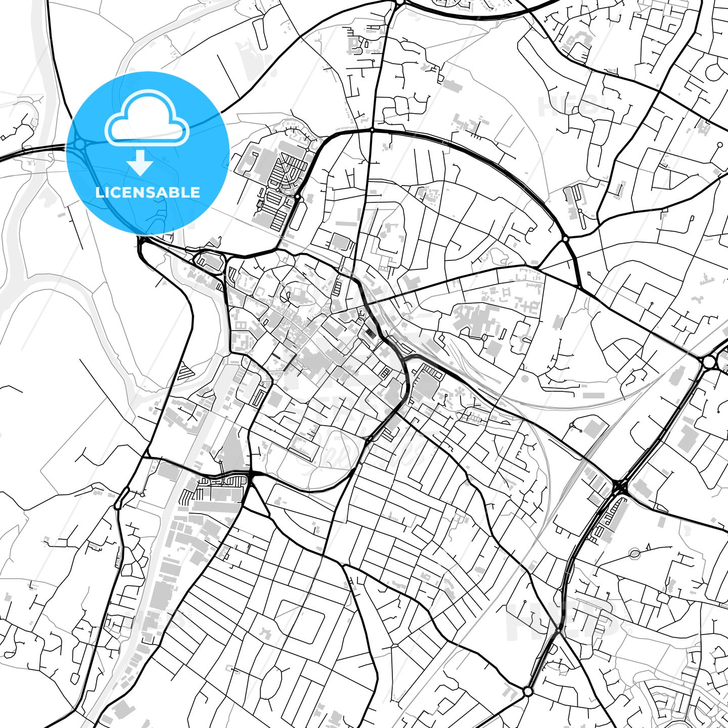 Downtown map of Gloucester, light