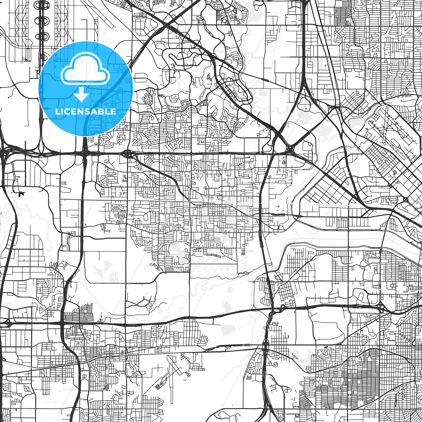 Irving, Texas - Area Map - Light