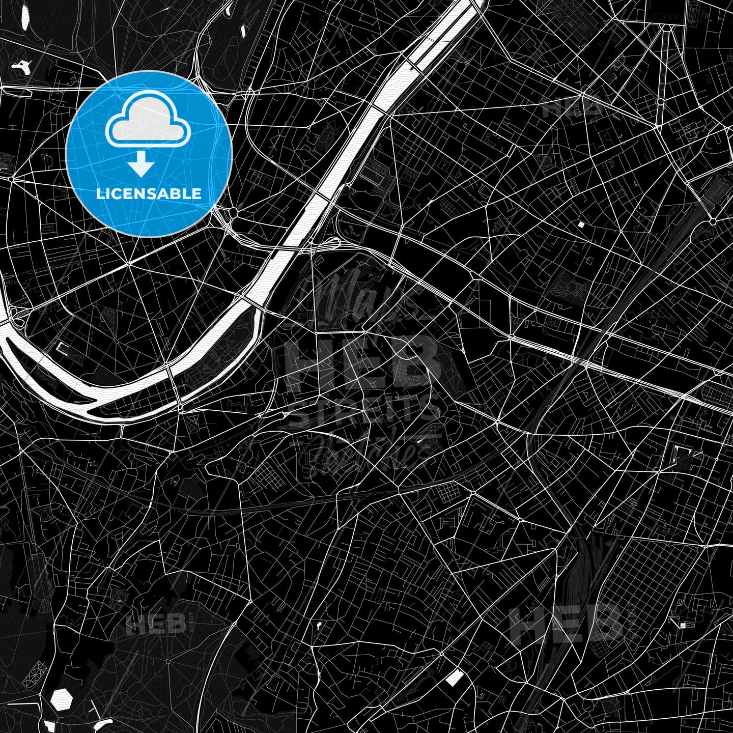 Issy-les-Moulineaux, France PDF map