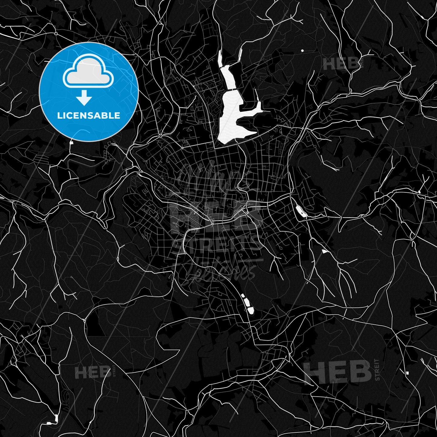Jablonec nad Nisou, Czechia PDF map