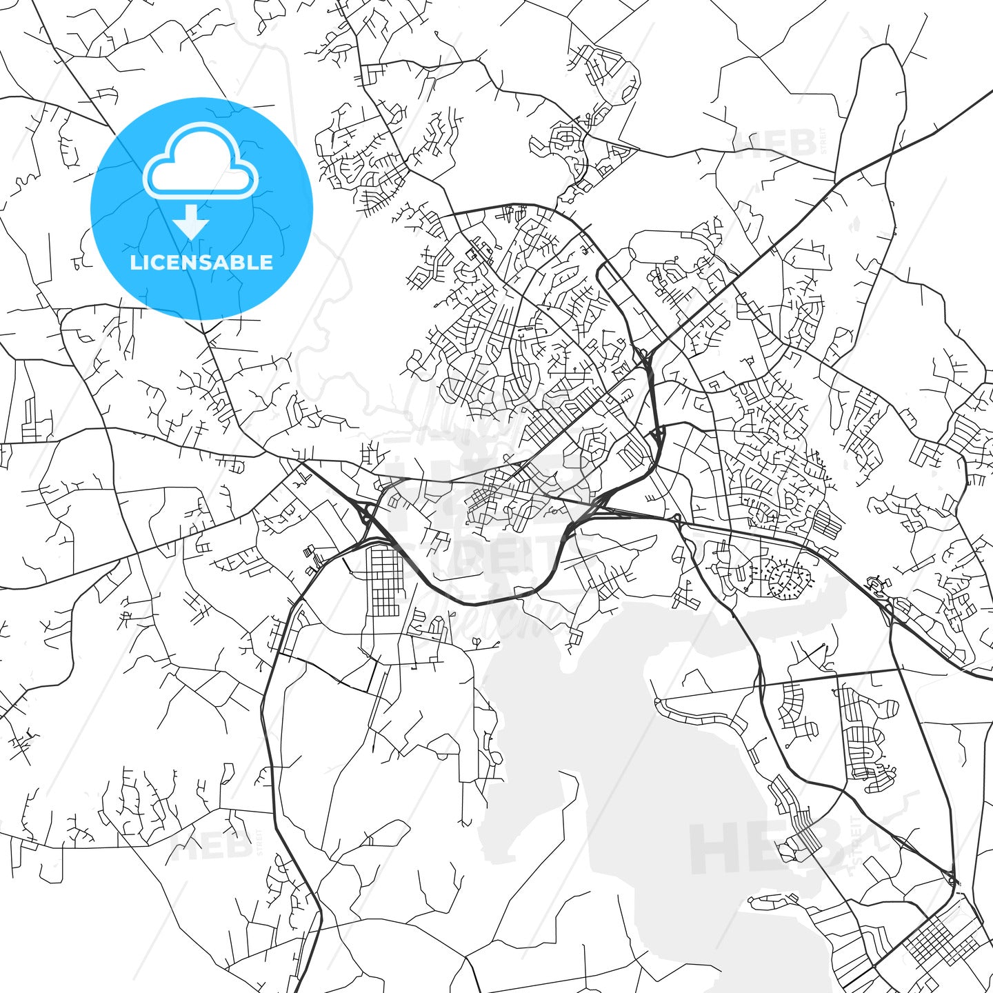 Jacksonville, North Carolina - Area Map - Light