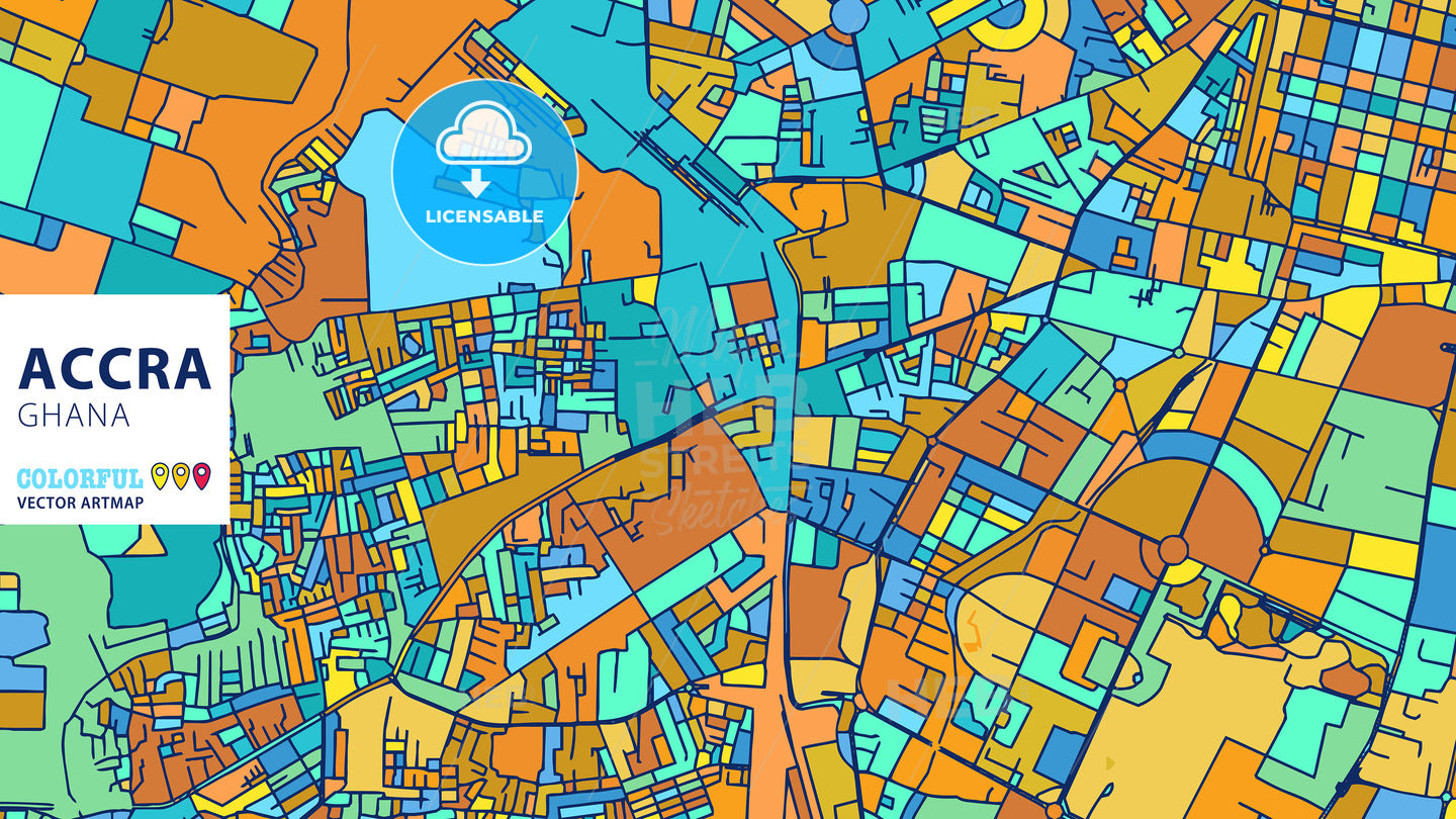 Jaipur, India, Colorful Vector Artmap