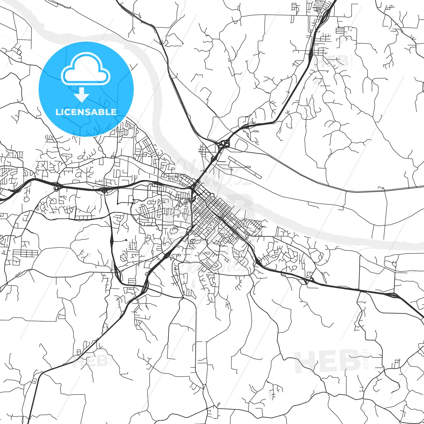 Jefferson City, Missouri - Area Map - Light