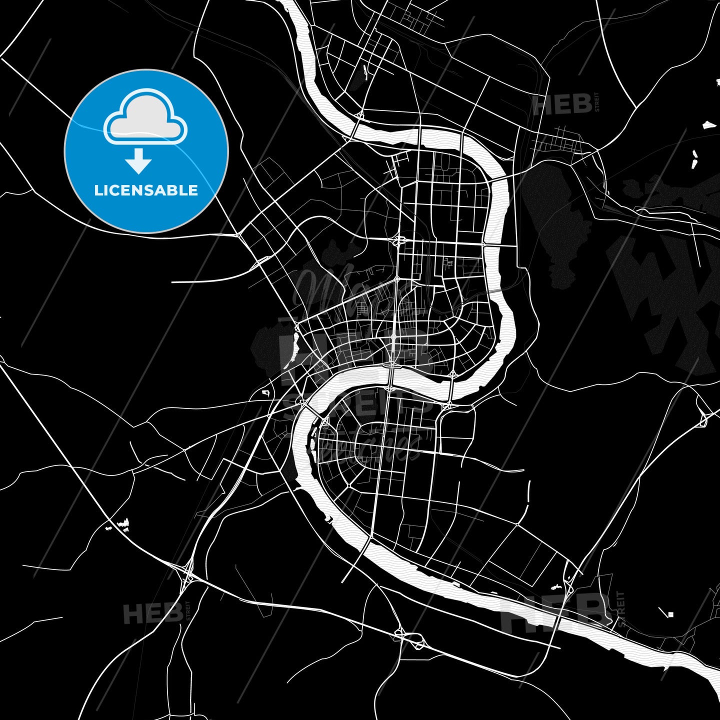 Jilin City, China PDF map