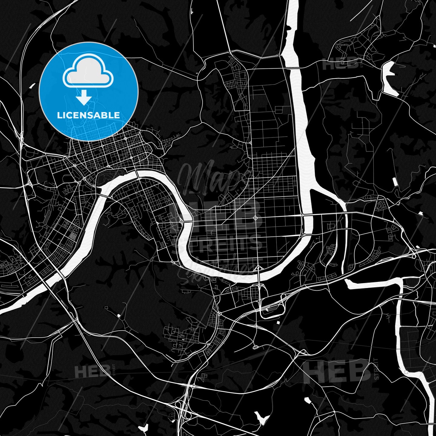 Jinju, South Korea PDF map