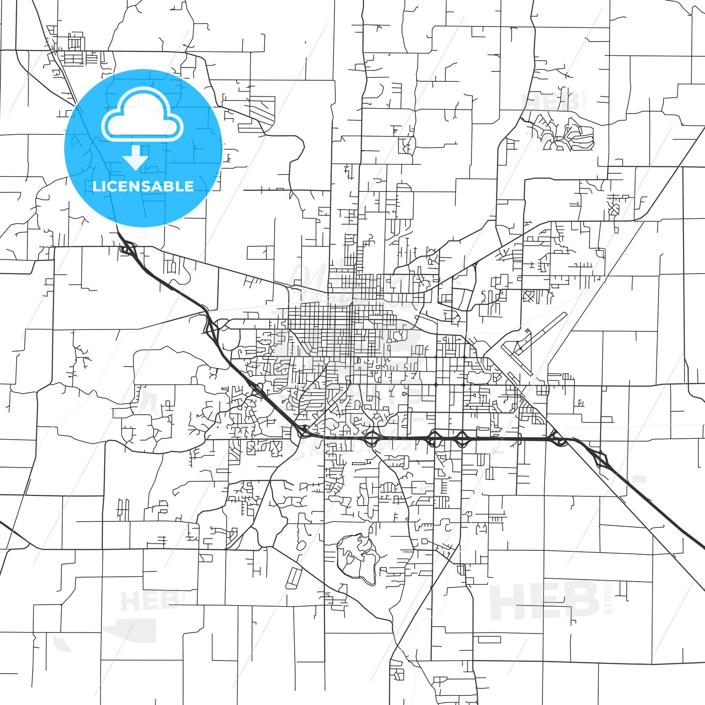 Jonesboro, Arkansas - Area Map - Light
