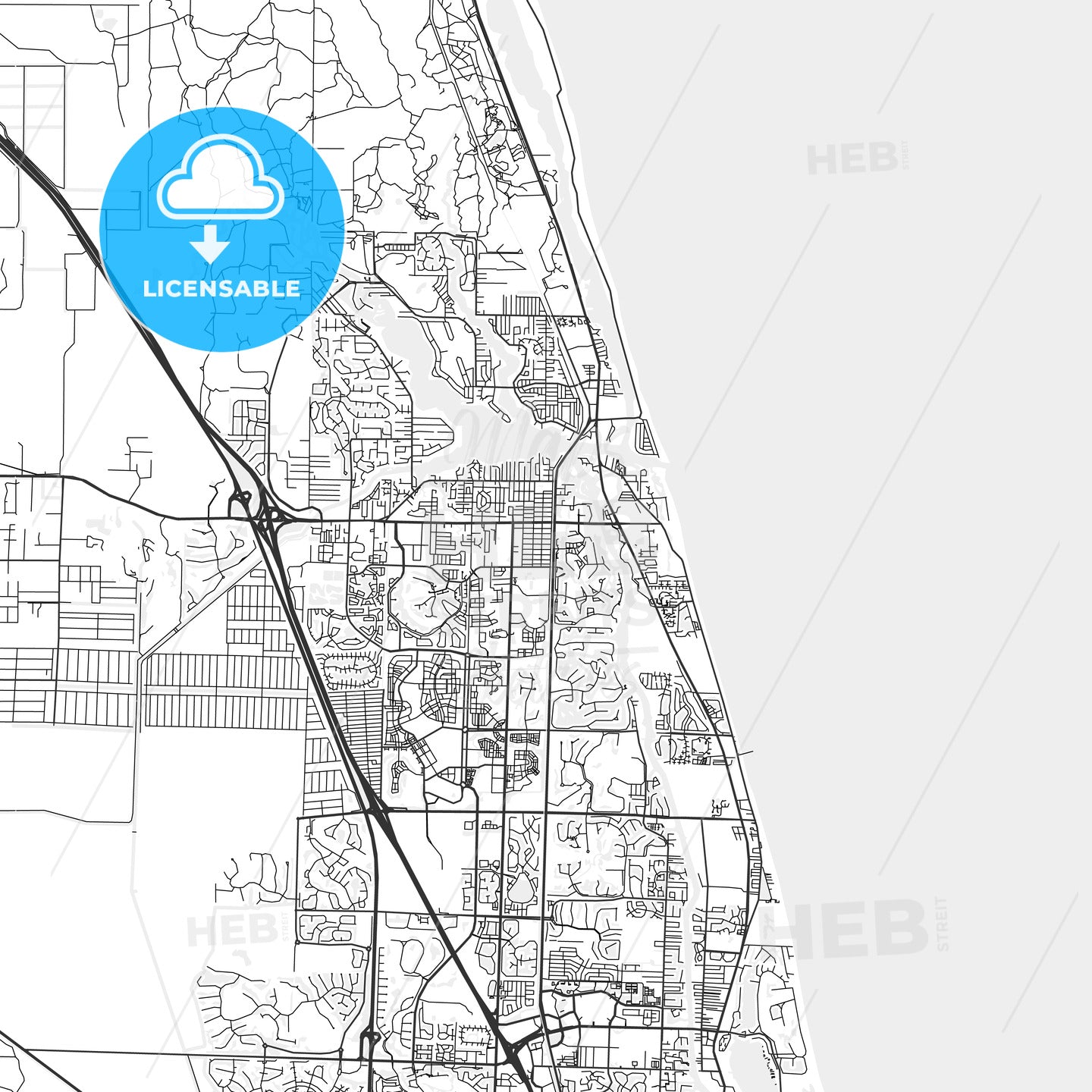 Jupiter, Florida - Area Map - Light