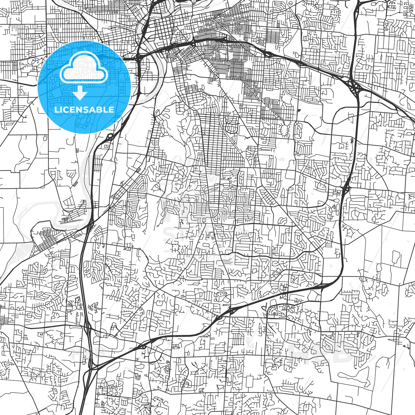 Kettering, Ohio - Area Map - Light