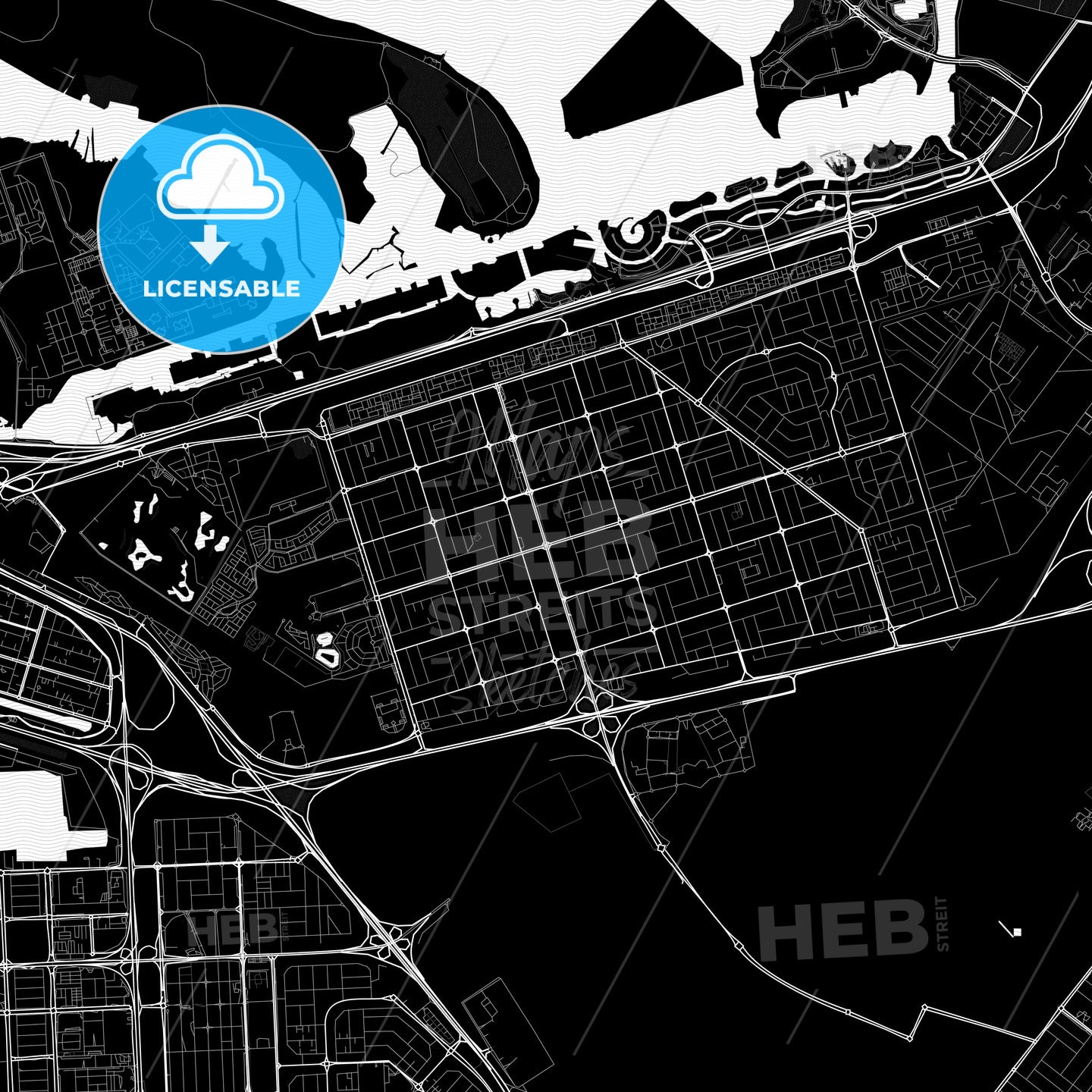 Khalifah A City, United Arab Emirates PDF map