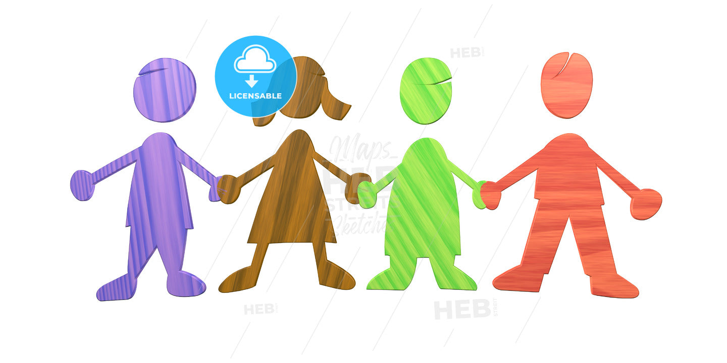 Kids holding Hands isolated on white – instant download