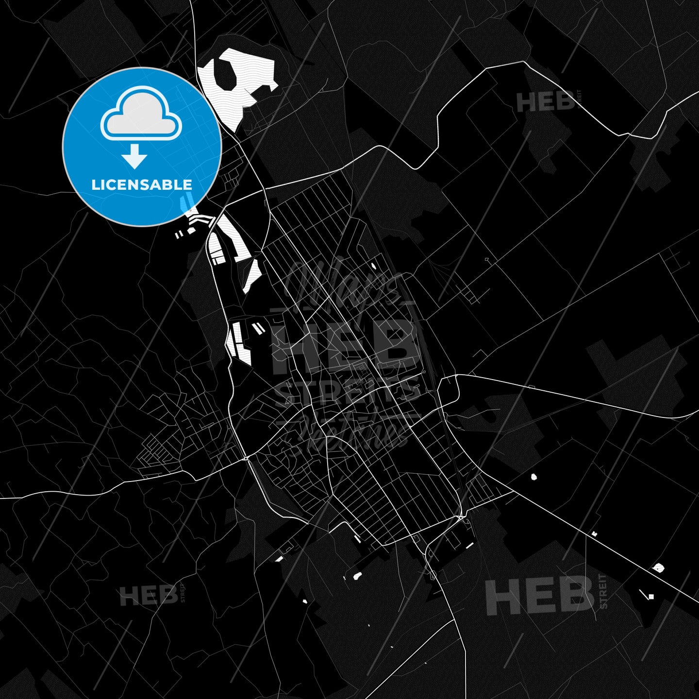 Kiskunhalas, Hungary PDF map