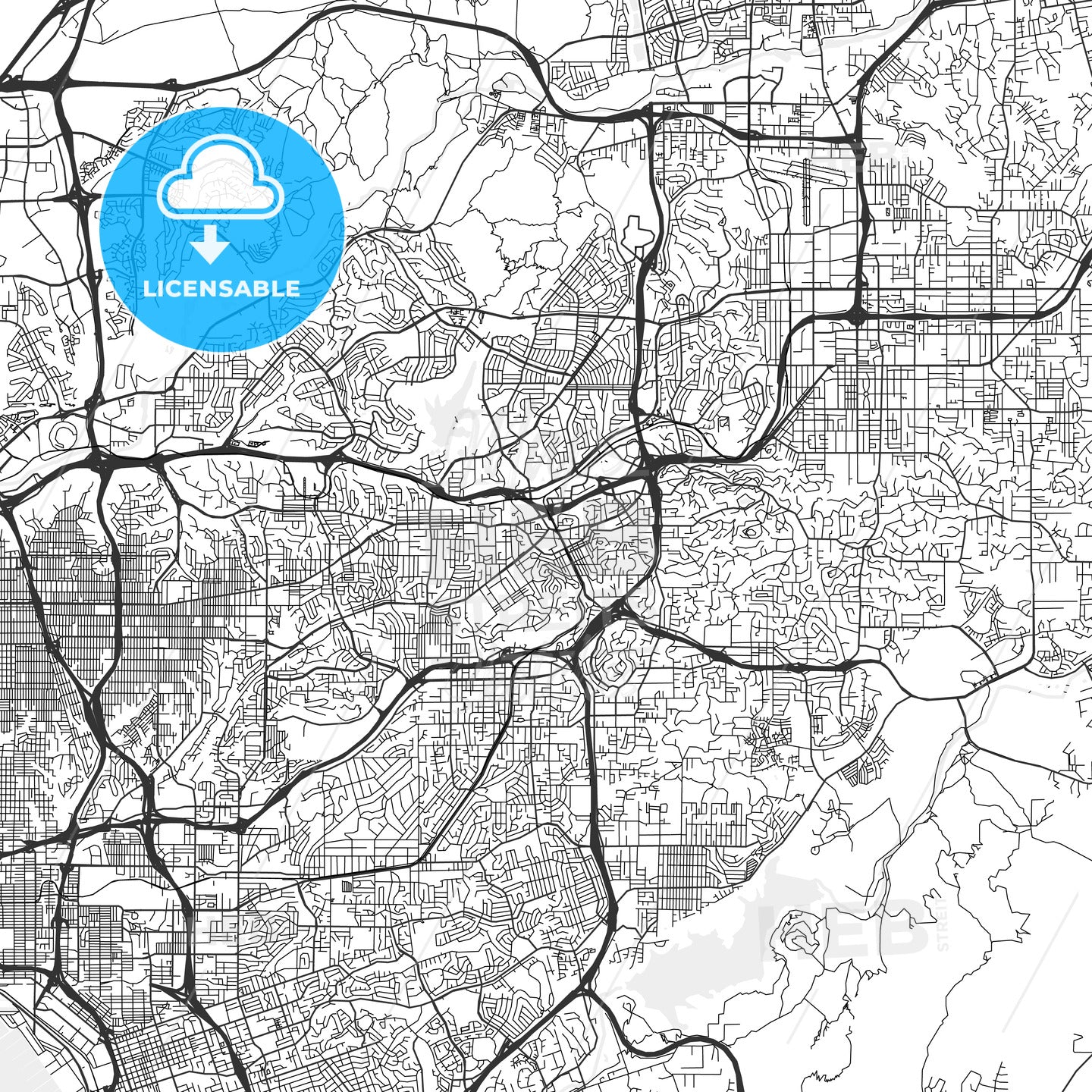 La Mesa, California - Area Map - Light