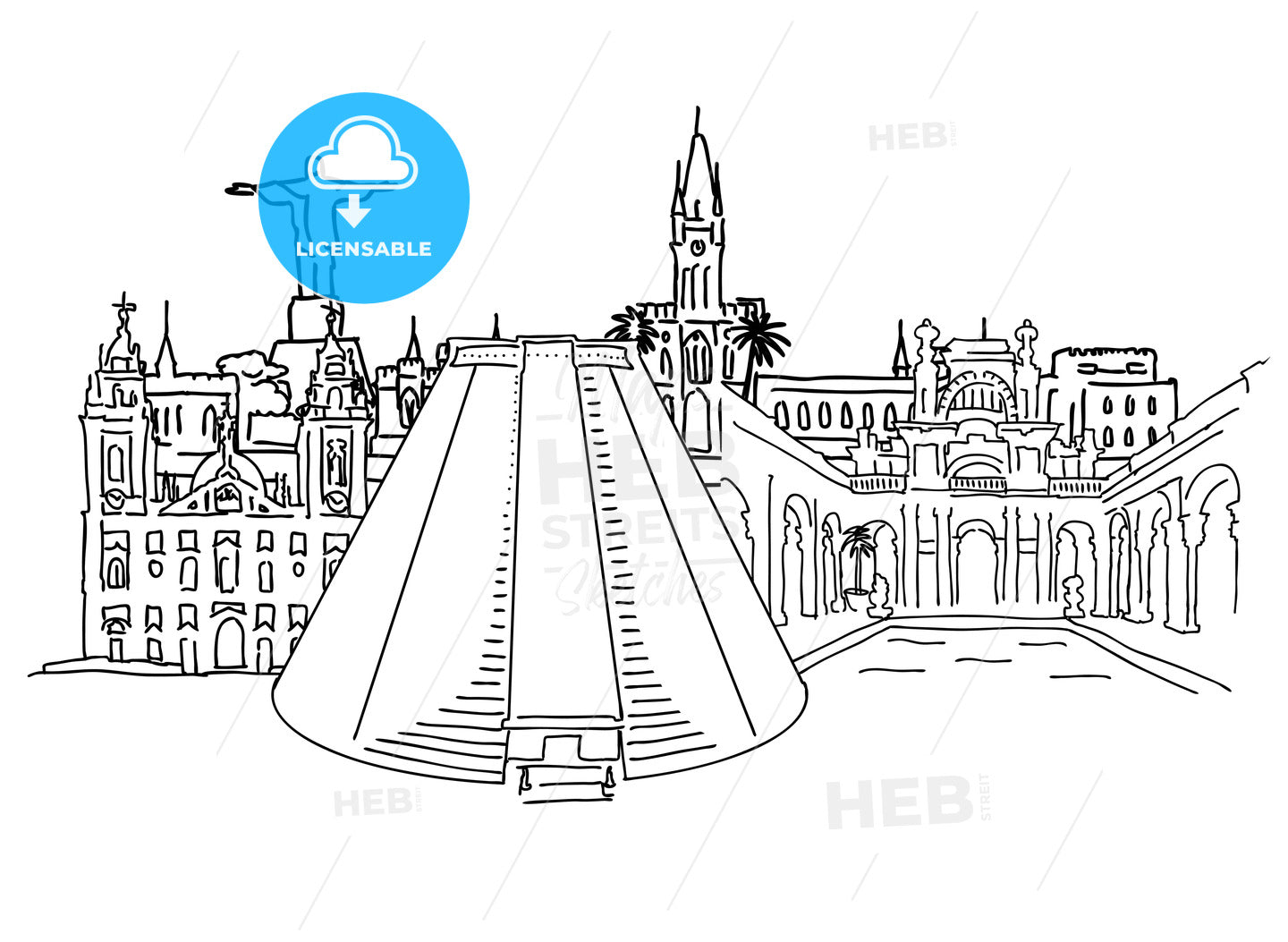 Landmark sketches of of Rio de Janeiro – instant download