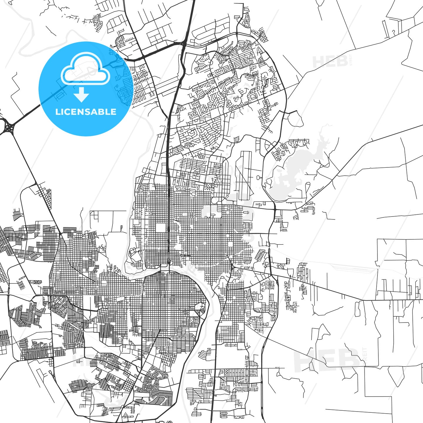 Laredo, Texas - Area Map - Light