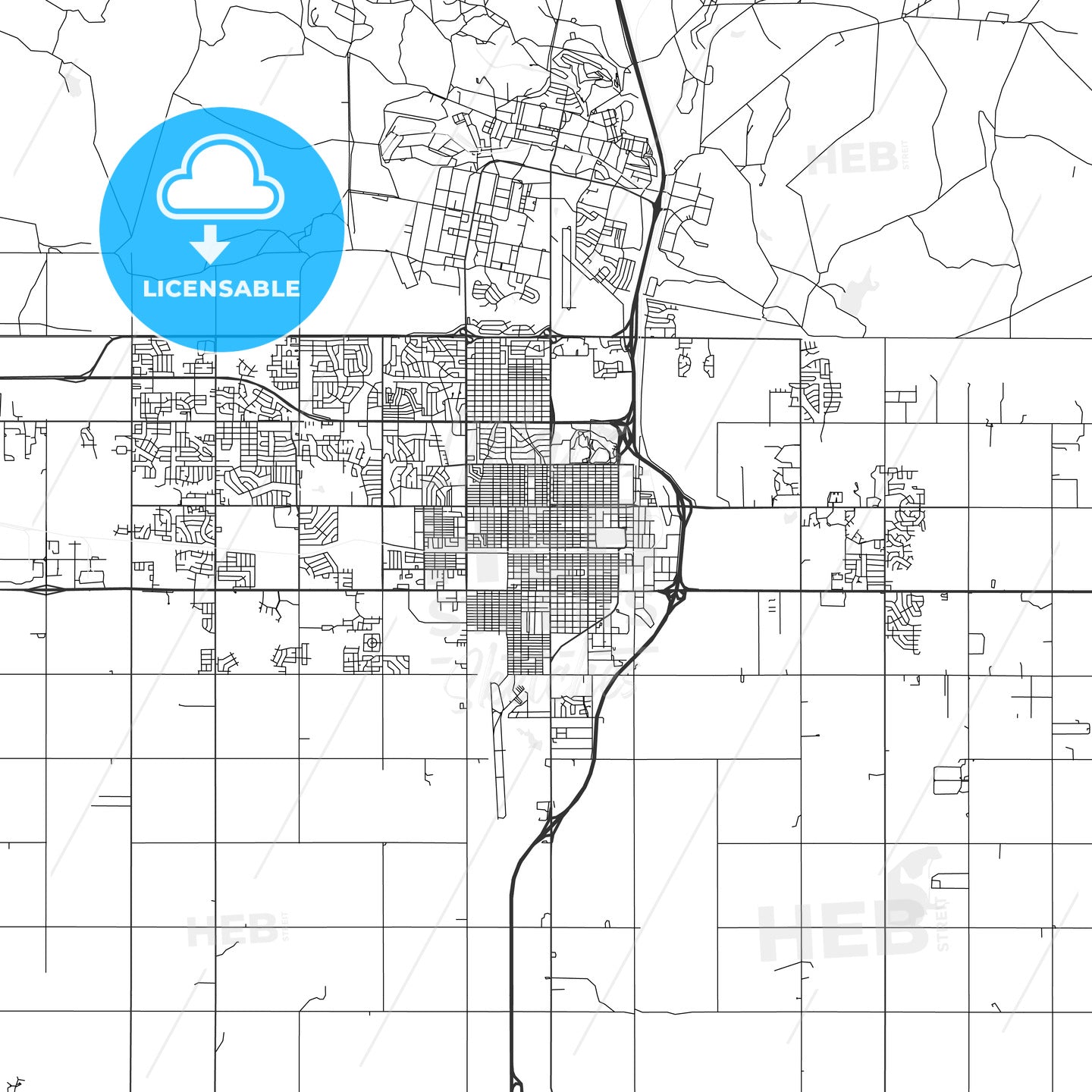Lawton, Oklahoma - Area Map - Light